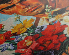 Load image into Gallery viewer, Cowboy with Bouquet of Flowers - Framed Canvas Print, Western Living Room Art, Rustic Bedroom Decor, Americana Art, Wall Art
