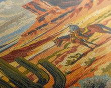 Load image into Gallery viewer, Desert Cowboy Riding Through Cactus - Framed Canvas Print, Western Landscape Art, Southwestern Wall Art for Home Decoration
