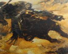 Load image into Gallery viewer, Cowboy Riding Horse into the Distance - Framed Canvas Print, Western Art, Rustic Decor, Living Room Wall Art, Cowboy Themed Art
