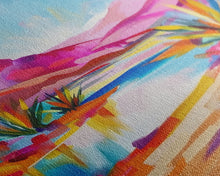 Load image into Gallery viewer, Bright Southwestern Landscape Art - Framed Canvas Print, Desert Decor, Vibrant Living Room Wall Art, Colorful Nature Scene
