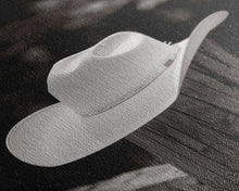 Load image into Gallery viewer, Cowboy Hat on a Wooden Fence Post in Rustic Black and White Photography for Western Home Decor, Canvas Prints, Wall Art for Living Room

