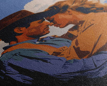 Cargar imagen en el visor de la galería, Classic Western Love Scene Under Blue Sky - Framed Canvas Print, Rustic Cowboy Decor, Living Room Art, Romantic Wall Art for Home
