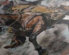 Load image into Gallery viewer, Framed Canvas Print, Cowboy Riding Horse with Gun Wall Art, Western Style Artwork for Living Room or Bedroom Decor, Dynamic Home Art Piece
