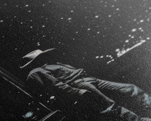 Load image into Gallery viewer, Cowboy in Starry Night Print - Framed Canvas Wall Art, Rustic Western Decor, Starry Sky Cowboy Artwork for Living Room, Night Sky Art
