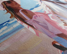 Load image into Gallery viewer, Elegant Cowgirl on Horse by the Shore, Beautiful Framed Canvas Print, Ideal for Coastal Living Room Art, Beach Bedroom Decor, Horse Wall Art
