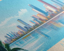 Carregar imagem no visualizador da galeria, Abidjan, Ivory Coast Panoramic Travel Poster Canvas Print, Abidjan, Ivory Coast Painting, Ivory Coast Art, Abidjan Travel Art, Guest Room Painting
