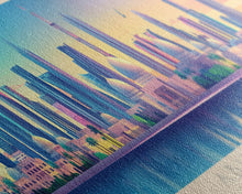 Carregar imagem no visualizador da galeria, Abu Dhabi, United Arab Emirates Panoramic Travel Poster Canvas Print, Abu Dhabi, United Arab Emirates Painting, United Arab Emirates Art, Abu Dhabi Travel Art, Living Room Painting

