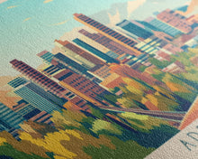 Carregar imagem no visualizador da galeria, Adelaide, Australia Panoramic Travel Poster Canvas Print, Adelaide, Australia Painting, Australia Art, Adelaide Panoramic Travel Art, Travel Painting
