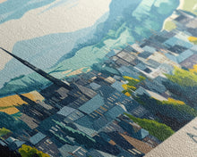 Carregar imagem no visualizador da galeria, Airdrie, Scotland Travel Poster Panoramic Canvas Print, Airdrie, Scotland Painting, Scotland Art, Airdrie Travel Art, Guest Room Painting
