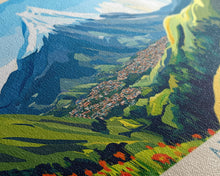 Carregar imagem no visualizador da galeria, Amman, Jordan Panoramic Travel Poster Canvas Print, Amman, Jordan Painting, Jordan Art, Amman Travel Art, Living Room Painting
