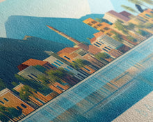 Carregar imagem no visualizador da galeria, Bailundo, Angola Panoramic Travel Poster Canvas Print, Bailundo, Angola Painting, Angola Art, Bailundo Panoramic Travel Art, Travel Painting

