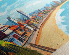 Cargar imagen en el visor de la galería, Beira, Mozambique Panoramic Travel Poster Canvas Print, Beira, Mozambique Painting, Mozambique Art, Beira Travel Art, Living Room Painting
