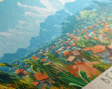 Load image into Gallery viewer, Bertoua, Cameroon Travel Poster Panoramic Canvas Print, Bertoua, Cameroon Painting, Cameroon Art, Bertoua Travel Art, Guest Room Painting
