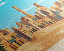 Cargar imagen en el visor de la galería, Biskra, Algeria Panoramic Travel Poster Canvas Print, Biskra, Algeria Painting, Algeria Art, Biskra Travel Art, Guest Room Painting
