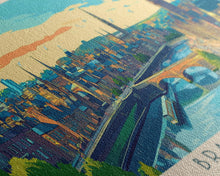 Load image into Gallery viewer, Bradford, England Panoramic Travel Poster Canvas Print, Bradford, England Painting, England Art, Bradford Travel Art, Guest Room Painting
