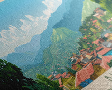 Carregar imagem no visualizador da galeria, Bukavu, Congo Panoramic Travel Poster Canvas Print, Bukavu, Congo Painting, Congo Art, Bukavu Travel Art, Living Room Painting
