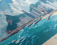 Carregar imagem no visualizador da galeria, Busan, South Korea Travel Poster Panoramic Canvas Print, Busan, South Korea Painting, South Korea Art, Busan Travel Art, Guest Room Painting
