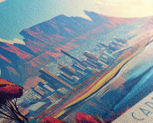 Carregar imagem no visualizador da galeria, Cape Town, South Africa Panoramic Travel Poster Canvas Print, Cape Town, South Africa Painting, South Africa Art, Cape Town Travel Art, Guest Room Painting
