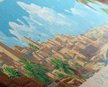 Load image into Gallery viewer, Damanhur, Egypt Panoramic Travel Poster Canvas Print, Damanhur, Egypt Painting, Egypt Art, Damanhur Travel Art, Guest Room Painting
