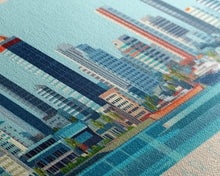 Load image into Gallery viewer, Dar es Salaam, Tanzania Panoramic Travel Poster Canvas Print, Dar es Salaam, Tanzania Painting, Tanzania Art, Dar es Salaam Travel Art, Living Room Painting
