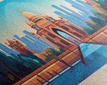 Load image into Gallery viewer, Delhi, India Travel Poster Panoramic Canvas Print, Delhi, India Painting, India Art, Delhi Travel Art, Guest Room Painting
