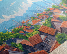 Load image into Gallery viewer, Depok, Indonesia Panoramic Travel Poster Canvas Print, Depok, Indonesia Painting, Indonesia Art, Depok Panoramic Travel Art, Travel Painting
