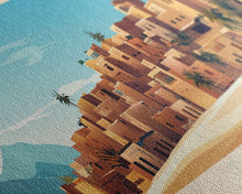 Load image into Gallery viewer, Djelfa, Algeria Panoramic Travel Poster Canvas Print, Djelfa, Algeria Painting, Algeria Art, Djelfa Panoramic Travel Art, Travel Painting
