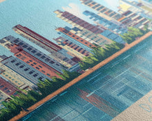 Load image into Gallery viewer, Douala, Cameroon Panoramic Travel Poster Canvas Print, Douala, Cameroon Painting, Cameroon Art, Douala Panoramic Travel Art, Travel Painting
