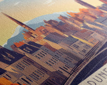 Load image into Gallery viewer, Dunfermline, Scotland Panoramic Travel Poster Canvas Print, Dunfermline, Scotland Painting, Scotland Art, Dunfermline Travel Art, Guest Room Painting

