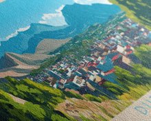 Load image into Gallery viewer, Durham, England Panoramic Travel Poster Canvas Print, Durham, England Painting, England Art, Durham Panoramic Travel Art, Travel Painting
