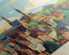 Load image into Gallery viewer, Durban, South Africa Panoramic Travel Poster Canvas Print, Durban, South Africa Painting, South Africa Art, Durban Travel Art, Living Room Painting
