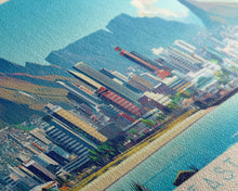 Load image into Gallery viewer, East London, South Africa Travel Poster Panoramic Canvas Print, East London, South Africa Painting, South Africa Art, East London Travel Art, Guest Room Painting
