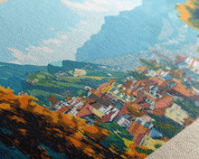 Load image into Gallery viewer, Envigado, Colombia Panoramic Travel Poster Canvas Print, Envigado, Colombia Painting, Colombia Art, Envigado Panoramic Travel Art, Travel Painting
