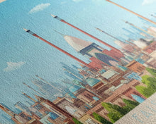 Carregar imagem no visualizador da galeria, Faisalabad, Pakistan Panoramic Travel Poster Canvas Print, Faisalabad, Pakistan Painting, Pakistan Art, Faisalabad Panoramic Travel Art, Travel Painting
