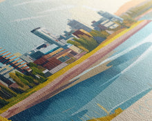 Load image into Gallery viewer, Moncton, Canada Travel Poster Panoramic Canvas Print, Moncton, Canada Painting, Canada Art, Moncton Travel Art, Guest Room Painting
