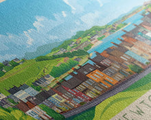 Load image into Gallery viewer, Newtownabbey, Ireland Panoramic Travel Poster Canvas Print, Newtownabbey, Ireland Painting, Ireland Art, Newtownabbey Travel Art, Living Room Painting
