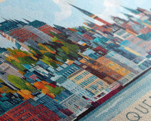 Load image into Gallery viewer, Quebec City, Canada Panoramic Travel Poster Canvas Print, Quebec City, Canada Painting, Canada Art, Quebec City Travel Art, Guest Room Painting
