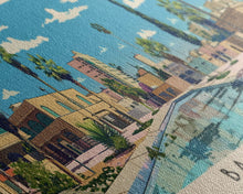 Carregar imagem no visualizador da galeria, Baghdad, Iraq Panoramic Canvas Print, Baghdad, Iraq Painting, Iraq Art, Baghdad Travel Poster, Travel Art, Housewarming Gift
