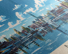 Load image into Gallery viewer, Barrie, Canada Panoramic Canvas Print, Barrie, Canada Painting, Canada Art, Barrie Travel Poster, Travel Art, Guest Room Painting

