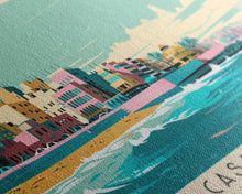 Cargar imagen en el visor de la galería, Casablanca, Morocco Panoramic Canvas Print, Casablanca, Morocco Painting, Morocco Art, Casablanca Travel Poster, Travel Art, Guest Room Painting
