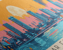 Load image into Gallery viewer, Dar es Salaam, Tanzania Panoramic Canvas Print, Dar es Salaam, Tanzania Painting, Tanzania Art, Dar es Salaam Travel Poster, Travel Art, Living Room Painting
