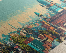 Load image into Gallery viewer, Delhi, India Panoramic Canvas Print, Delhi, India Painting, India Art, Delhi Travel Poster, Travel Art, Guest Room Painting
