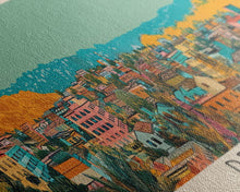 Load image into Gallery viewer, Dessie, Ethiopia Panoramic Canvas Print, Dessie, Ethiopia Painting, Ethiopia Art, Dessie Travel Poster, Travel Art, Housewarming Gift
