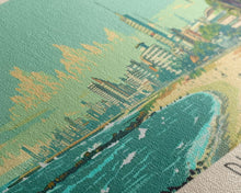 Load image into Gallery viewer, Durban, South Africa Panoramic Canvas Print, Durban, South Africa Painting, South Africa Art, Durban Travel Poster, Travel Art, Guest Room Painting
