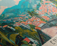 Load image into Gallery viewer, Envigado, Colombia Panoramic Canvas Print, Envigado, Colombia Painting, Colombia Art, Envigado Travel Poster, Travel Art, Guest Room Painting
