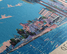 Carregar imagem no visualizador da galeria, Geelong, Australia Panoramic Canvas Print, Geelong, Australia Painting, Australia Art, Geelong Travel Poster, Travel Art, Guest Room Painting
