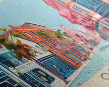 Load image into Gallery viewer, Oshawa, Canada Panoramic Canvas Print, Oshawa, Canada Painting, Canada Art, Oshawa Travel Poster, Travel Art, Housewarming Gift
