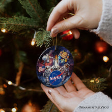 Carregar imagem no visualizador da galeria, Artistic NASA Handcrafted Christmas Ornament, Astronaut in Outer Space with the Planets
