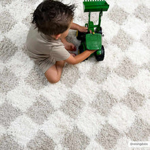 Carregar imagem no visualizador da galeria, Atira Light Brown Checkered Area Rug
