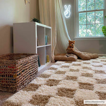 Carregar imagem no visualizador da galeria, Atira Mustard Checkered Area Rug
